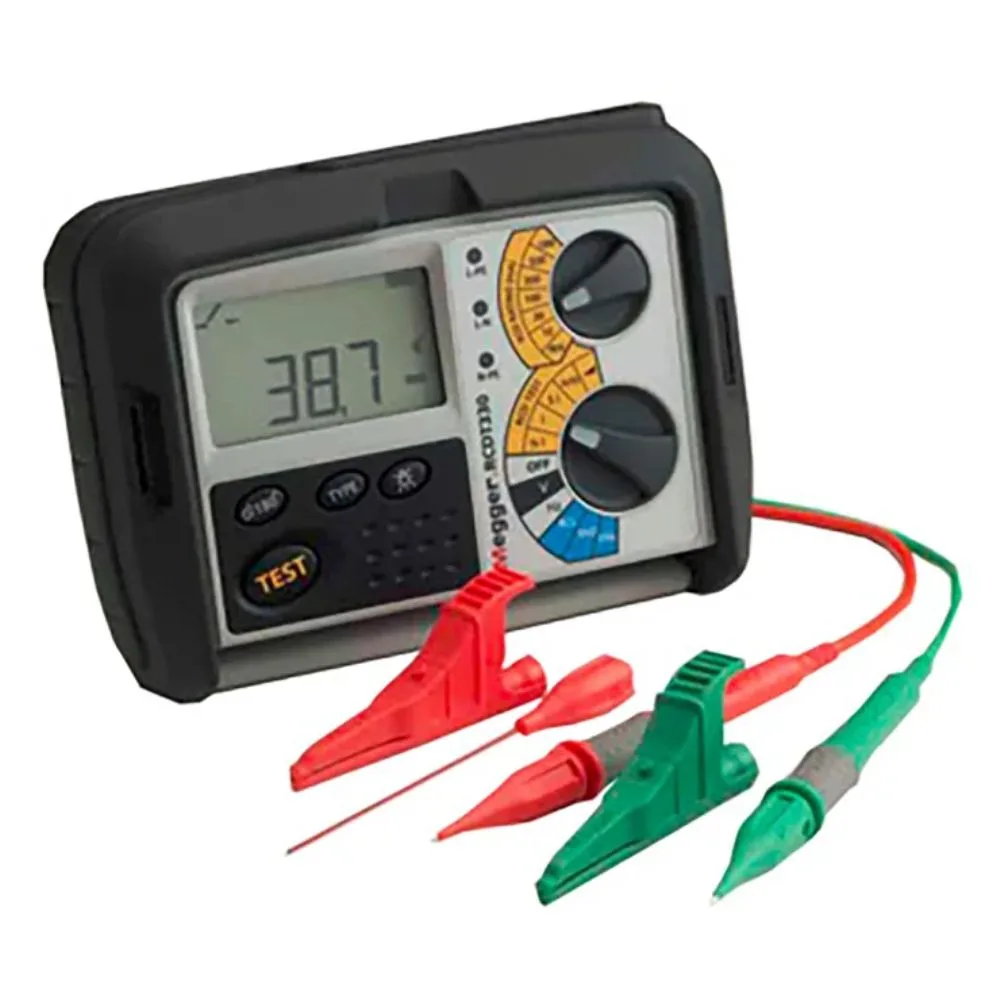 Equipo Megger RCTD320 para pruebas y diagnóstico de instalaciones eléctricas.