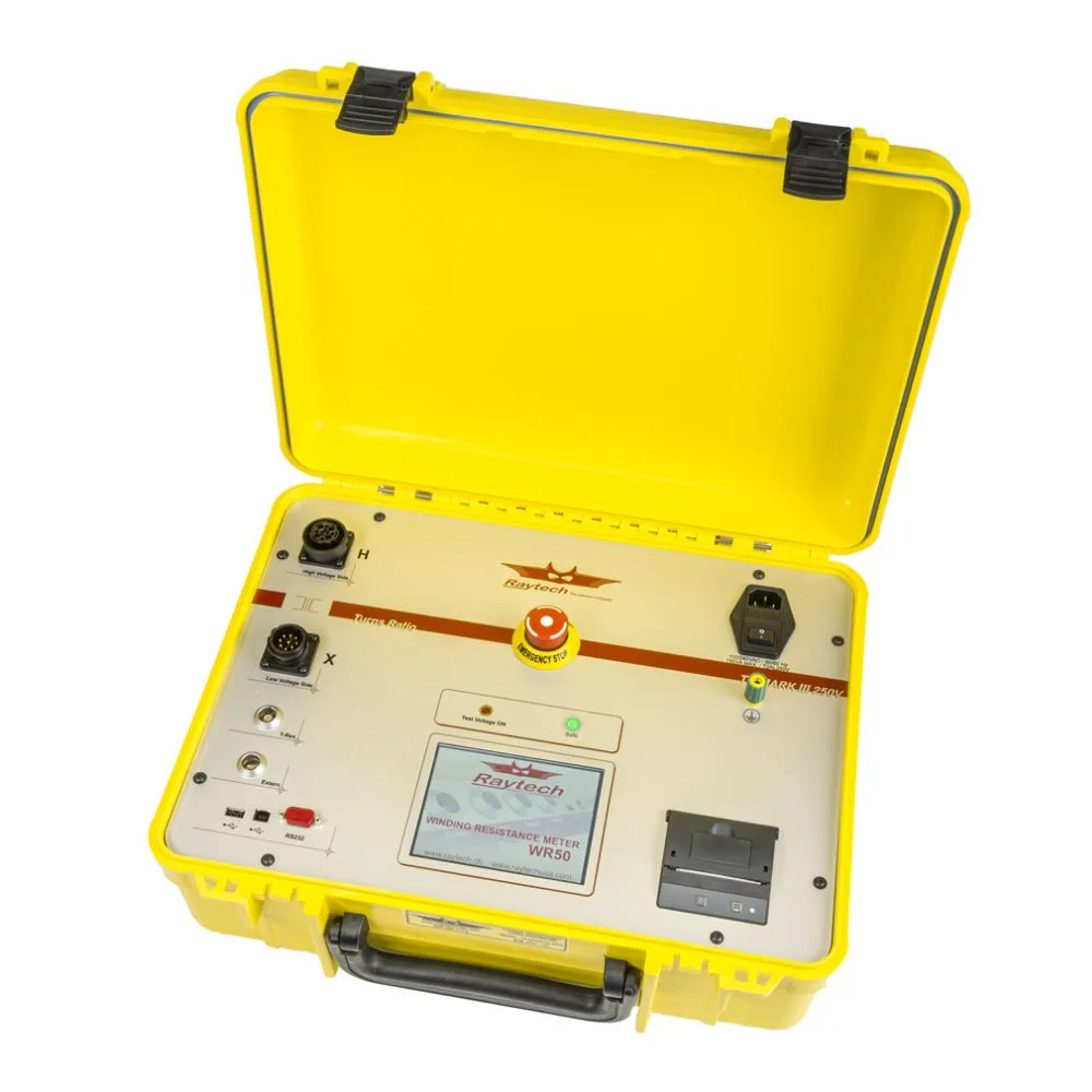 Equipo Raytech TR-Mark III para pruebas eléctricas y diagnóstico de transformadores.